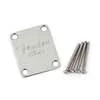 0991446100 Fender Genuine Replacement Part neck plate American Series, for bass, Fender Corona logo, chrome