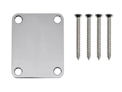 0991447100 Fender Genuine Replacement Part neck plate American Vintage/Mexico, for guitar and bass, no logo, chrome