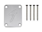 0991448100 Fender Genuine Replacement Part neck plate American Vintage '70s, for guitar and bass, 'F-logo', chrome