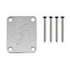 0991448100 Fender Genuine Replacement Part neck plate American Vintage '70s, for guitar and bass, 'F-logo', chrome