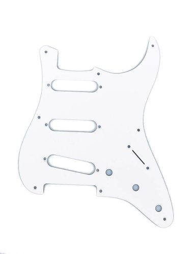 0992017000 Fender Genuine Replacement Part pickguard 57 Vintage Strat, SSS, 8 screw holes, 1-ply, white