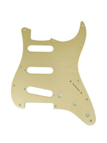 0992139000 Fender Genuine Replacement Part pickguard Strat®, SSS, 11 screw holes, 1-ply, gold anodized