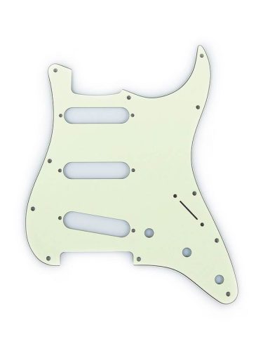 0992144000 Fender Genuine Replacement Part pickguard Strat®, SSS, 11 screw holes, 3-ply, mint green