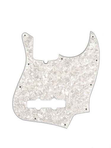 0992170000 Fender Genuine Replacement Part pickguard Standard Jazz Bass®, 10 screw holes, 4-ply, with truss rod notch, white pearl