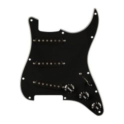   0992236506 Fender  Pre-wired Strat Pickguard, Pure Vintage '59 SSS w/RWRP middle, 11 screw holes, black