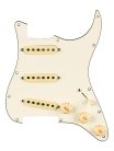 0992236509 Fender  Pre-wired Strat Pickguard, Pure Vintage '59 SSS w/RWRP middle, 11 screw holes, parchment