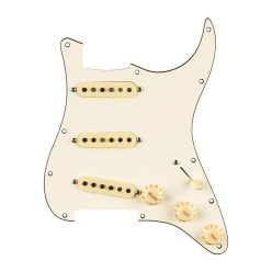   0992236509 Fender  Pre-wired Strat Pickguard, Pure Vintage '59 SSS w/RWRP middle, 11 screw holes, parchment