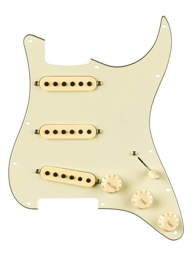 0992248508 Fender  Pre-wired Strat Pickguard Eric Johnson Signature SSS, 11 screw holes, mint green