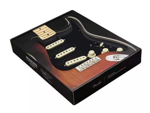 0992342506 Fender Pre-Wired Strat Pickguard Custom Shop Texas Special SSS, 11 screw holes, black