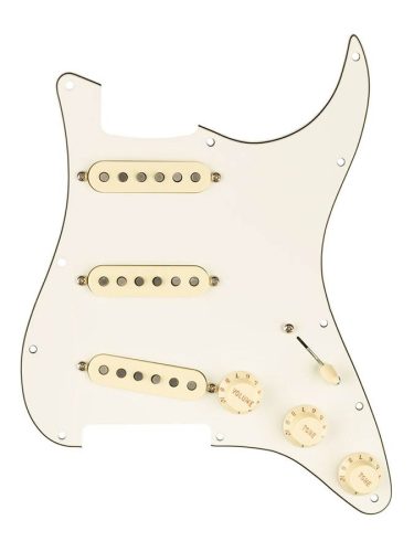 0992343509 Fender Pre-Wired Strat Pickguard Tex-Mex SSS, 11 screw holes, parchment