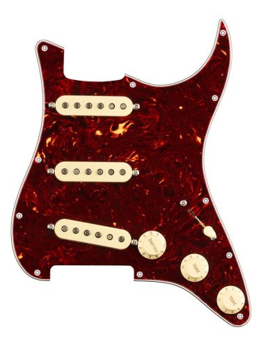 0992345500 Fender Pre-Wired Strat Pickguard Original '57/'62 SSS, 11 screw holes, tortoise shell