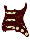 0992346500 Fender Pre-Wired Strat Pickguard Hot Noiseless SSS, 11 screw holes, tortoise shell