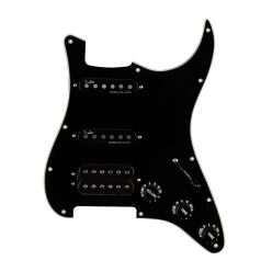   0992347506 Fender Pre-Wired Strat Pickguard Shawbucker Bridge/Gen 4 Noiseless neck/middle HSS, 11 screw holes, black