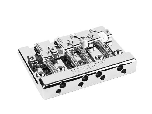 0994407000 Fender Genuine Replacement Part bridge assembly HiMass 4-string Bass, chrome with zinc saddles