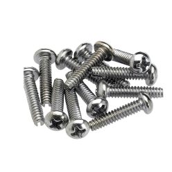   0994925000 Fender Genuine Replacement Part pickup/selector switch mounting screws, Philips roundhead, chrome, 12 pcs