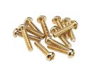 0994926000 Fender Genuine Replacement Part pickup/selector switch mounting screws, Philips roundhead, gold, 12 pcs