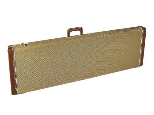 0996163400 Fender  deluxe case for Precision Bass®, leather handle and ends, tweed & red poodle plush interior