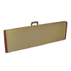   0996173400 Fender  deluxe case for Jazz Bass®/Jaguar Bass, leather handle and ends, tweed & red poodle plush interior