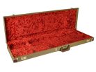 0996173400 Fender  deluxe case for Jazz Bass®/Jaguar Bass, leather handle and ends, tweed & red poodle plush interior