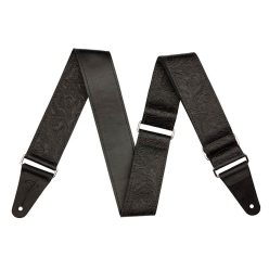   0996970006 Fender  2" guitar strap, tooled leather, black