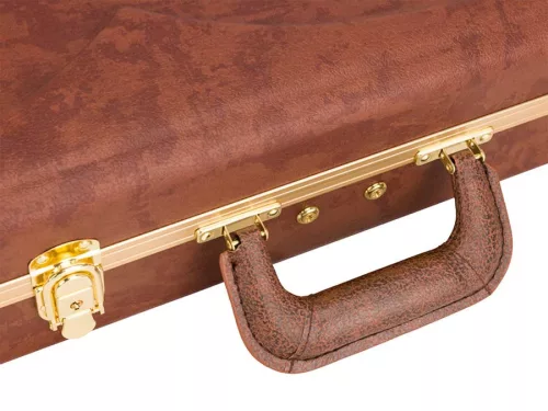 0999127000 Fender  Deluxe Series case for Jazzmaster/Jaguar, Eyeglass style, orange plush interior, gold hardware
