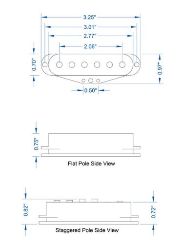 10-201-111-14 Lollar  single coil pickup "Special S Neck", flat poles, parchment