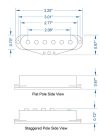 10-202-112-14 Lollar  single coil pickup "Sixty Four Middle", flat poles, parchment