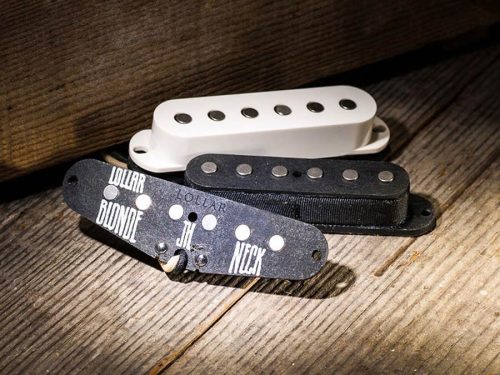 10-203-112-14 Lollar  single coil pickup "Vintage Blonde Middle", flat poles, parchment