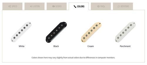 10-203-112-14 Lollar  single coil pickup "Vintage Blonde Middle", flat poles, parchment