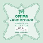 1000-44-L Optima Goldbrokat string set for violin 4/4, steel & aluminum, with loop end E-1 string