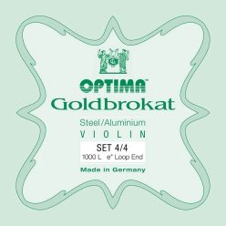   1000-44-L Optima Goldbrokat string set for violin 4/4, steel & aluminum, with loop end E-1 string
