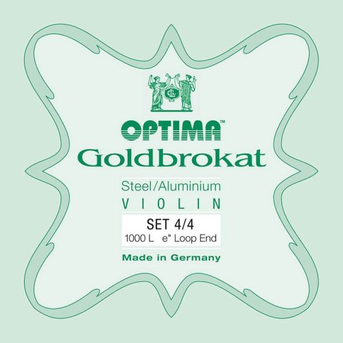 1000-44-L Optima Goldbrokat string set for violin 4/4, steel & aluminum, with loop end E-1 string