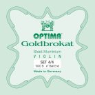 1000-44 Optima Goldbrokat string set for violin 4/4, steel & aluminum, with ball end E-1 string