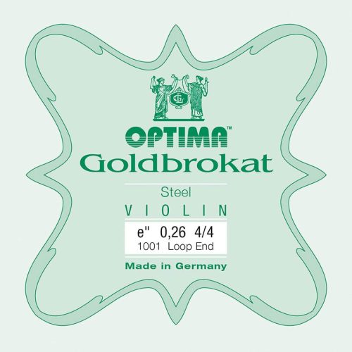 1001-ML Optima Goldbrokat E-1 string for violin 4/4, steel, loop end