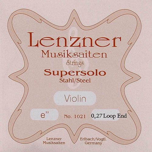 1021-HL Lenzner Supersolo E-1 string for violin 4/4, steel 0,27, loop end, heavy