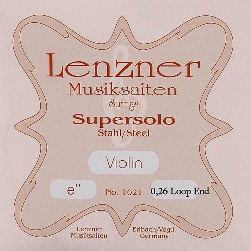 1021-ML Lenzner Supersolo E-1 string for violin 4/4, steel, loop end, medium