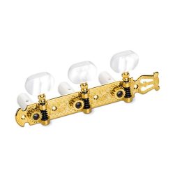   1034056331 Schaller  machine heads Lyra model, acrylic white pegs, white string rollers, gold