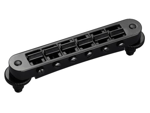 12090400 Schaller  GTM tune-o-matic guitar bridge, 10,5mm spacing, 14"radius, black chrome