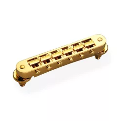   12090500 Schaller  GTM tune-o-matic guitar bridge, 10,5mm spacing, 14"radius, gold