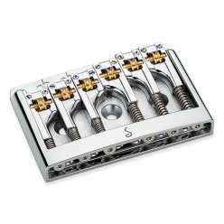   12120200 Schaller  3D-6 patented flatmount bridge for guitar, chrome