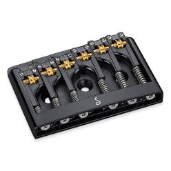   12120400 Schaller  3D-6 patented flatmount bridge for guitar, black