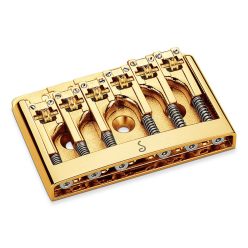   12120500 Schaller  3D-6 patented flatmount bridge for guitar, gold