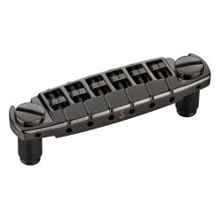   12350400 Schaller  Signum guitar bridge with locking studs, 10,5mm spacing, 12" radius, black chtome