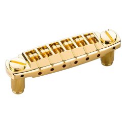   12350500 Schaller  Signum guitar bridge with locking studs, 10,5mm spacing, 12" radius, gold