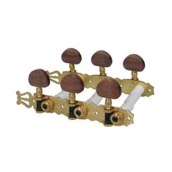   130-SB Boston  machine heads for classic guitar, nylon shaft, 3x left+3x right, 70mm, solid brass, wood buttons