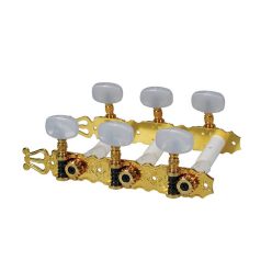   131-G Boston  machine heads for classic guitar, nylon shaft, 3x left+3x right, 70mm, gold, pearloid buttons