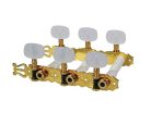 131-PG Boston  machine heads for classic guitar, nylon shaft, 3x left+3x right, 70mm, gold, pearloid buttons