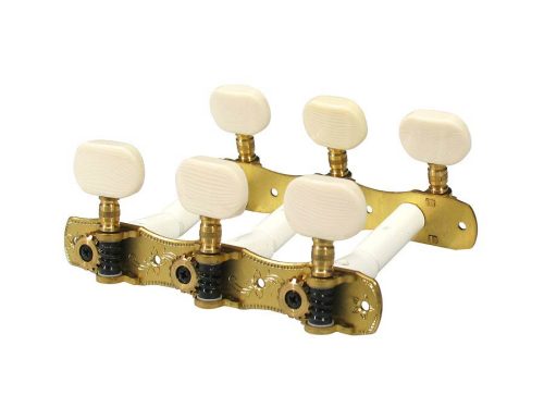 133-IM Boston  machine heads for classic guitar, nylon shaft, 3x left+3x right. 70mm, ivory colored buttons, brass