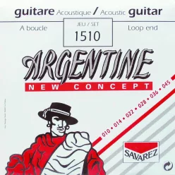   1510 Argentine  string set acoustic, silverplated steel core, 010-045, light tension, loop end