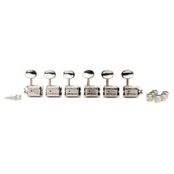   162-NL-4M2L Wilkinson  machine heads for guitar, with EZ LOK and staggered post height, 6x left, nickel